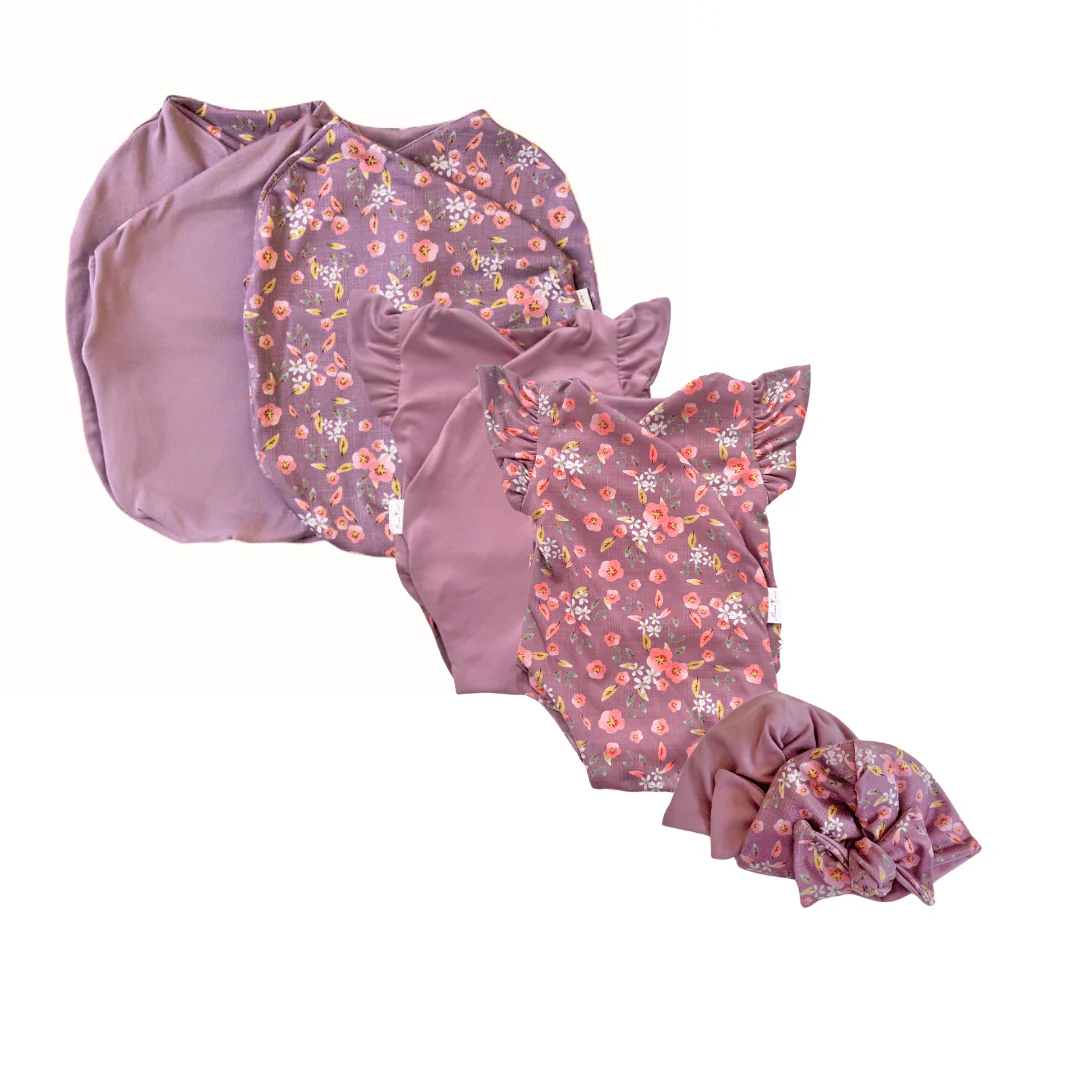 FLUTTER SLEEVE NEWBORN ESSENTIALS BUNDLE in Classic Brushed - Image 45