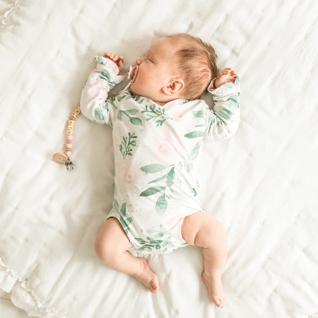 RUFFLE CUFF LONG SLEEVE ONESIE OUTFIT BUNDLE in Classic Brushed - Image 3