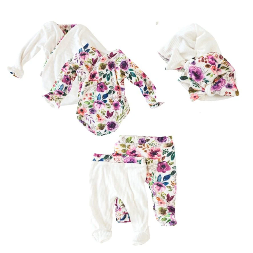 RUFFLE CUFF LONG SLEEVE ONESIE OUTFIT BUNDLE in Classic Brushed - Image 8