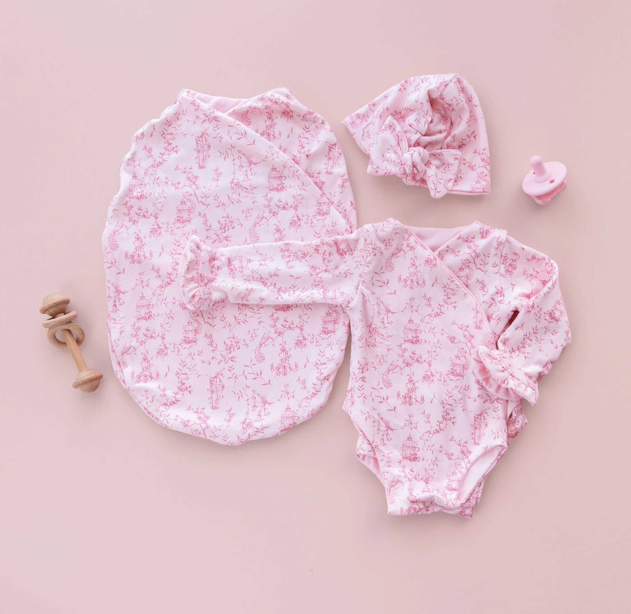 RUFFLE CUFF LONG SLEEVE NEWBORN ESSENTIALS BUNDLE in Bamboo Cotton