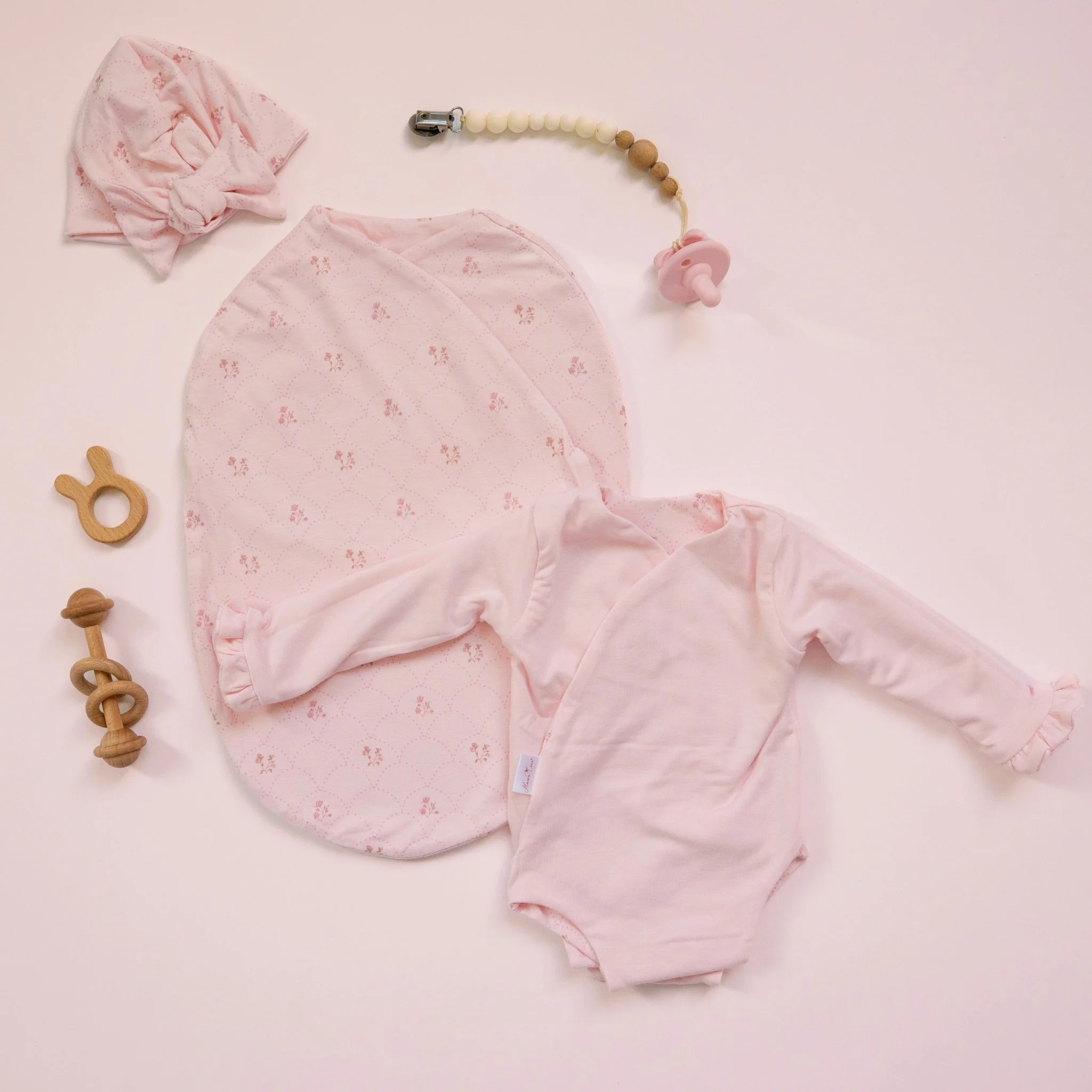 RUFFLE CUFF LONG SLEEVE NEWBORN ESSENTIALS BUNDLE in Bamboo Cotton - Image 11