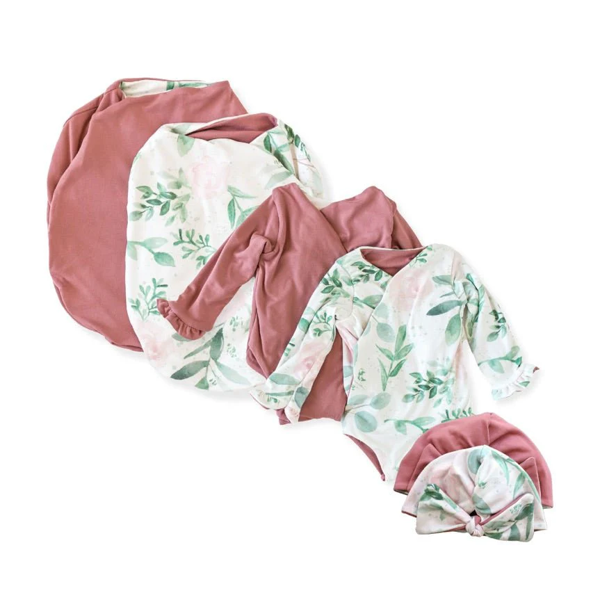 RUFFLE CUFF LONG SLEEVE NEWBORN ESSENTIALS BUNDLE in Classic Brushed - Image 44