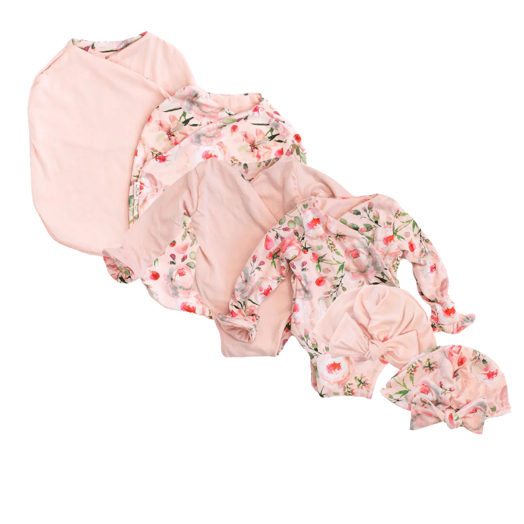 RUFFLE CUFF LONG SLEEVE NEWBORN ESSENTIALS BUNDLE in Classic Brushed - Image 60