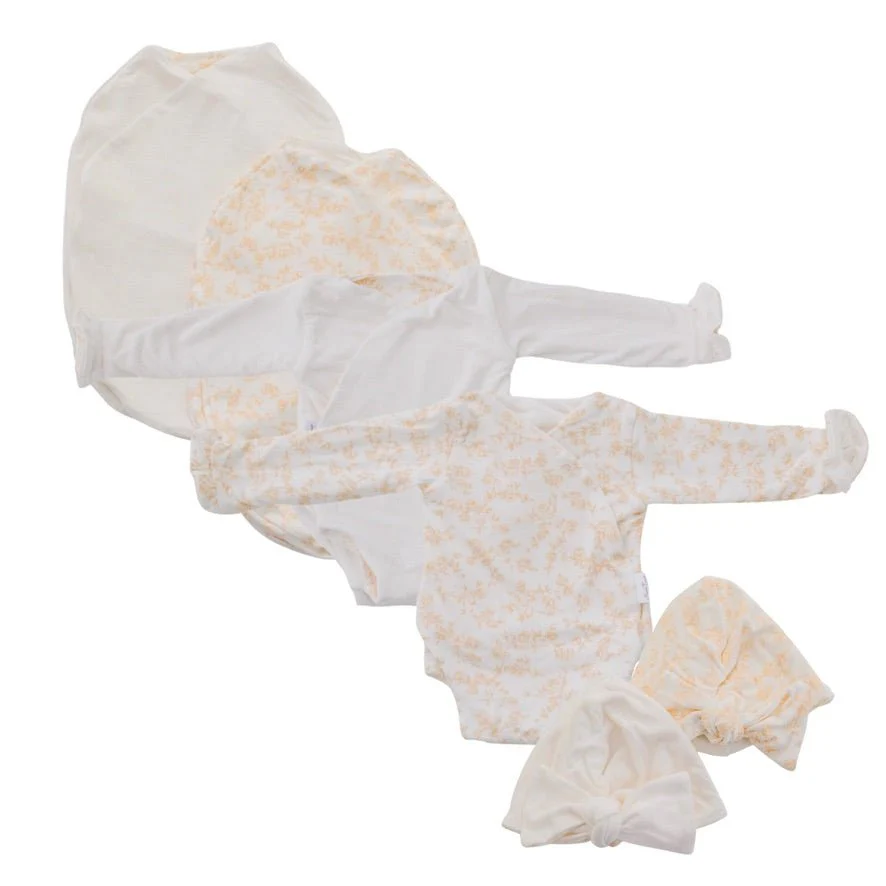 RUFFLE CUFF LONG SLEEVE NEWBORN ESSENTIALS BUNDLE in Silky Modal - Image 11