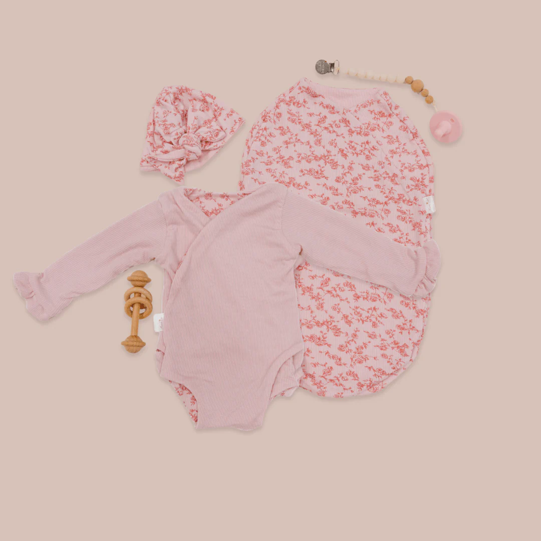 RUFFLE CUFF LONG SLEEVE NEWBORN ESSENTIALS BUNDLE in Silky Modal - Image 20