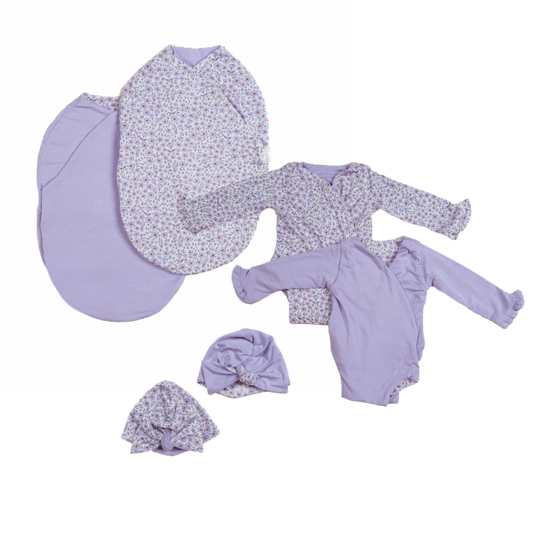 RUFFLE CUFF LONG SLEEVE NEWBORN ESSENTIALS BUNDLE in Silky Modal - Image 30