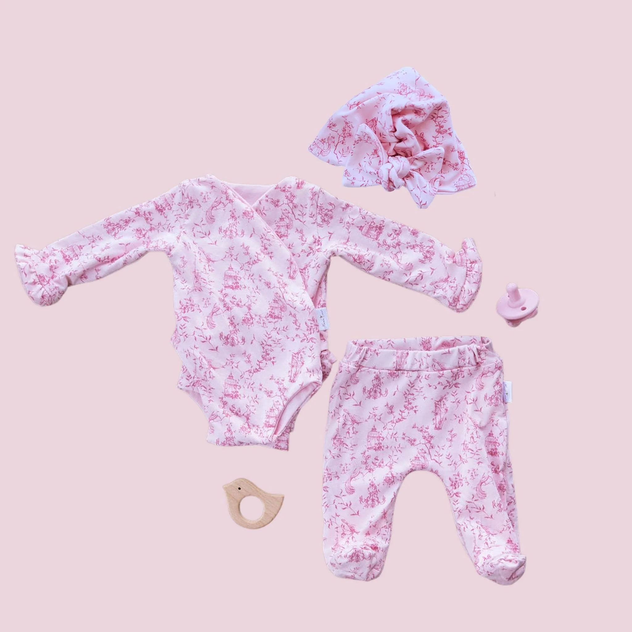 RUFFLE CUFF LONG SLEEVE ONESIE OUTFIT BUNDLE in Bamboo Cotton - Image 11