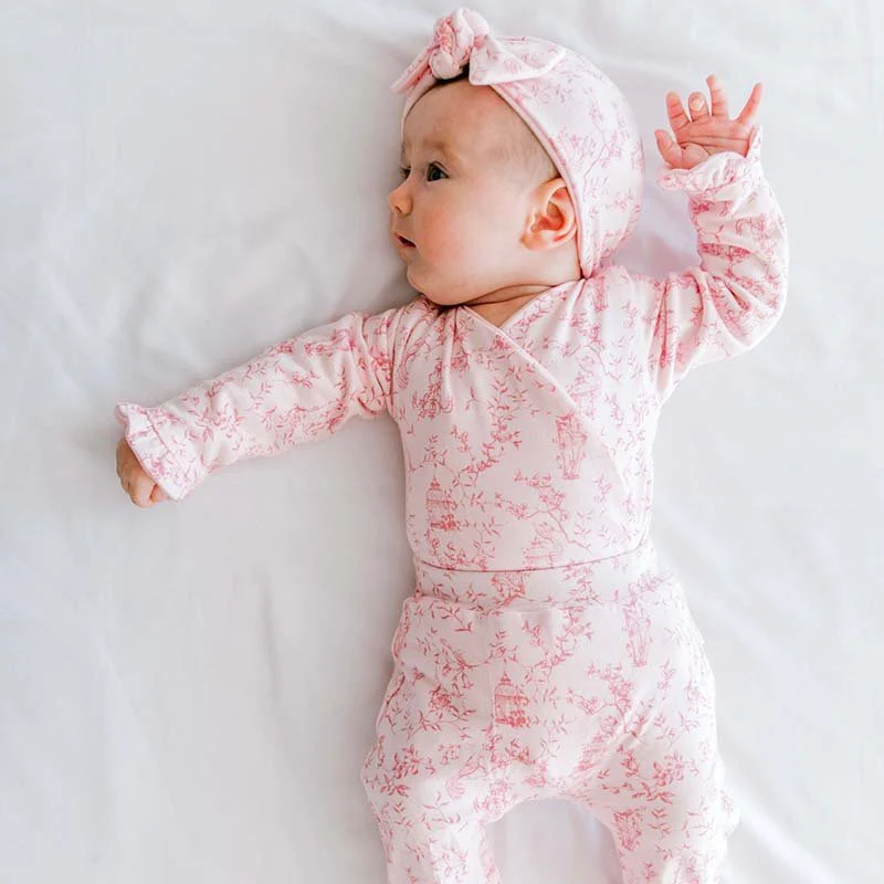 RUFFLE CUFF LONG SLEEVE ONESIE OUTFIT BUNDLE in Bamboo Cotton - Image 13