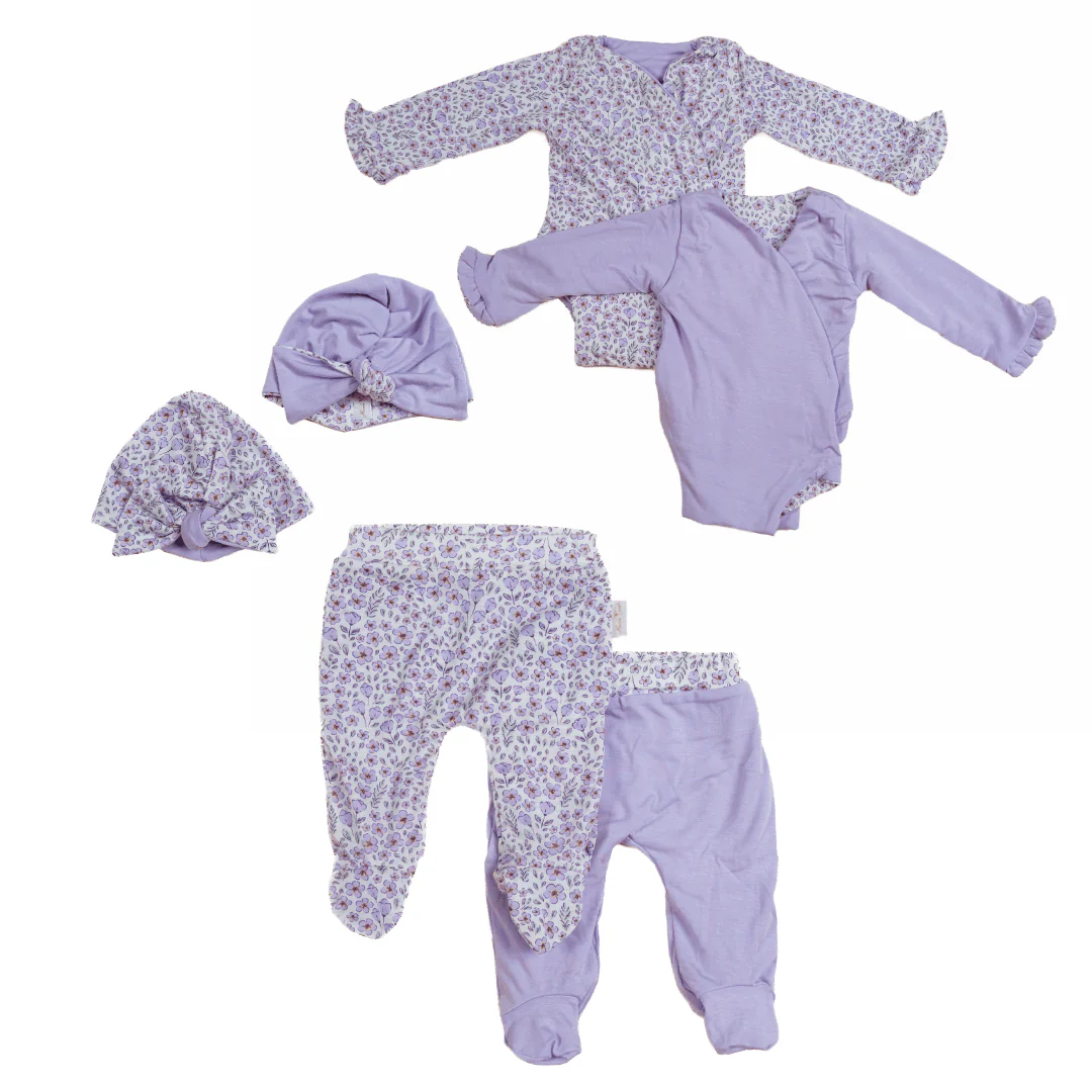 RUFFLE CUFF LONG SLEEVE ONESIE OUTFIT BUNDLE in Silky Modal - Image 28